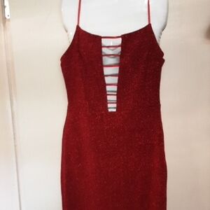 Beautiful Sparkly Red Strappy Dress